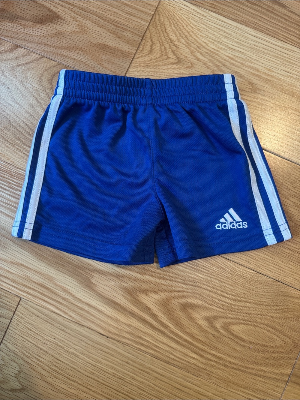 Adidas Royal Blue Athletic Shorts with White Stripes